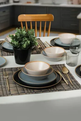 Zdjęcie produktu dla Ceramiczny zestaw obiadowy - Safir Grey - 24 części - 6 nakryć - Kamionka
