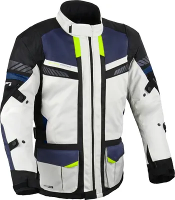 Produktbild von DIFI Explore Aerotex wasserdichte Motorrad Textiljacke, hellgrau/blau, M