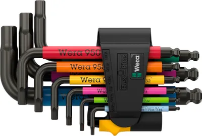 Produktbild von Wera 950/9 Hex-Plus Multicolour Imperial 3 Winkelschlüsselsatz, zöllig, BlackLaser
