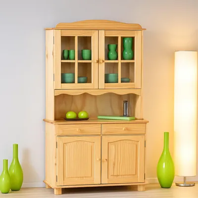 Produktbild von Sideboard mit zwei Türen und zwei Schubladen, Farbe Eiche hell, 88 x 198 x 32 cm