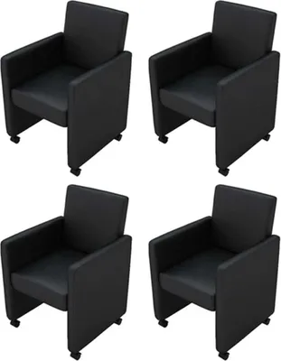 Produktbild von Esszimmerstühle 4 Stk. Schwarz Kunstleder