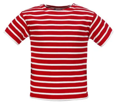 Produktbild von modAS Kinder T-Shirt mit Streifen Bretonisches Shirt - Streifenshirt Mädchen Jungen Baumwolle in Rot / Weiß Größe 164