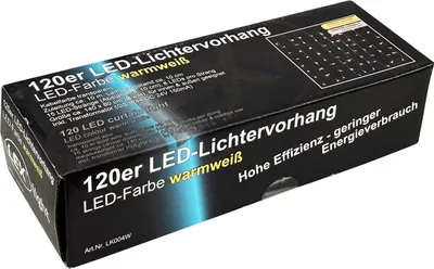 120er LED-Lichtervorhang Lichterkette Innen und Außen warmweiß