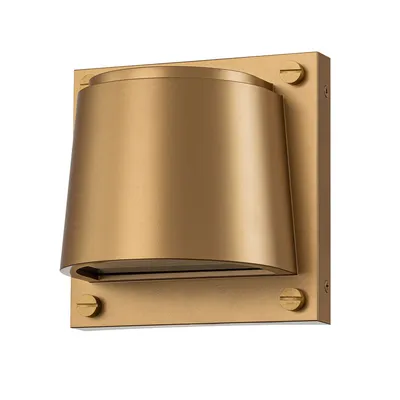 Produktbild von Wandlampe außen Glas GU10 IP44 warmweißes Licht 3000 K 560 lm in Messing Antik Modern Außenwandleuchte