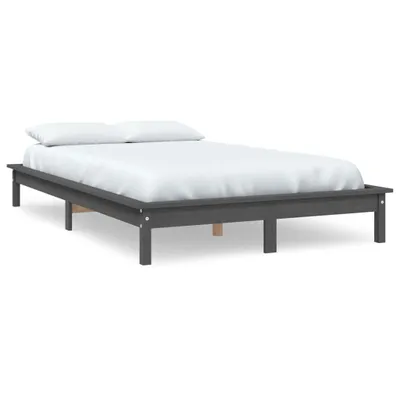 Obrázok produktu pre Posteľný rám sivý 200x200 cm masívna borovica
