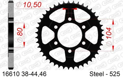 Produktbild von AFAM Kettenrad 16610-43 Hinten für KAWASAKI MOTORCYCLES Z Stahl