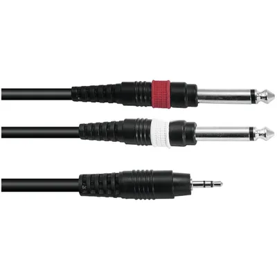 Produktbild von OMNITRONIC Adapterkabel 3,5 Klinke/2xKlinke 1,5m sw (30225153)