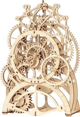 Produktbild von 3D-Holzpuzzle Pendeluhr - mechanische Uhr zum zusammenstecken - langanhaltender Puzzlespaß für Groß und Klein - Holzbausatz 166-teilig - faszinierend und einzigartig
