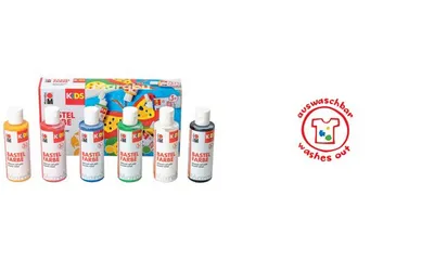 Produktbild von Marabu KiDS, Schwarz, Blau, Grün, Rot, Weiß, Gelb, Farbe auf Wasserbasis, 80 ml, 6 Stück(e)