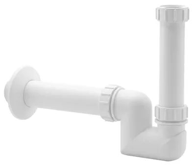 Productafbeelding van CERANO - Sifon voor wastafel/bidet, laag model - 5/4" - kunststof - DN40 - wit - 25 cm