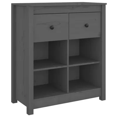 Produktbild von Sideboard Grau 70x35x80 cm Massivholz Kiefer