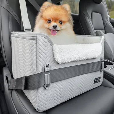 Produktbild von Hundeautositz Hundesitz Autositz für Hunde - 41 x 33 x 28,5 cm - Grau - Für kleine Hunde bis 8 kg