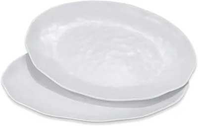 Imagen del producto de Gran plato de servir de melamina, 41 cm, juego de 2 unidades, ovalado, ideal para restaurantes y cocinas