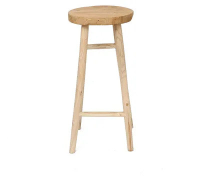 Image de Bazar Bizar Tabouret de bar en bois de teck de couleur marron 35 x 35 x 75 cm