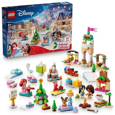 Imagen del producto de LEGO Disney Princesas 43298, Calendario de Adviento 2026, Juego de mesa y juguetes de construcción, 290 piezas para niños a partir de 5 años