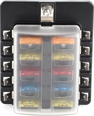 Produktbild von 10-Wege-Sicherungskasten-Messerblockhalter mit LED-Anzeigeleuchte für Automobile, Autos, Boote, Yachten