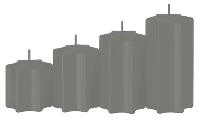 Produktbild von 4er Set Sternkerzen abgestuft Grau Ø 60 mm