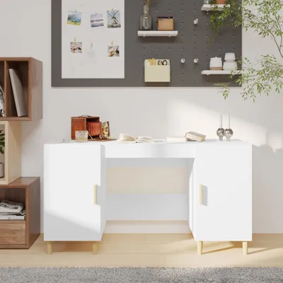 Produktbild von The Living Store Schreibtisch Weiß 140x50x75 cm Holzwerkstoff