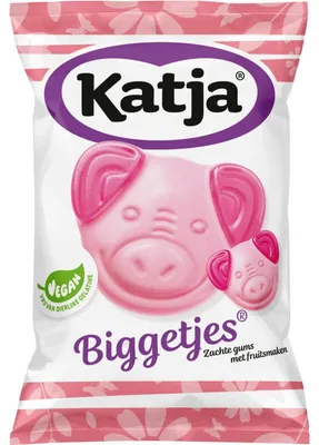 Produktbild von Katja - Katja Biggetjes snoep, zachte gums met echt fruitsap, zak van 255 g