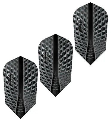 Produktbild von Harrows - Dart Flights "Silica" 3er-Pack PP6378 (Einheitsgröße) (Schwarz/Silber)