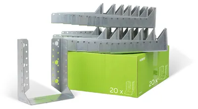 Immagine prodotto di Alberts 837549 Perno per travi, tipo B, confezione per artigiani, zincato Sendzimir, 140 x 180 mm, set da 20 pezzi
