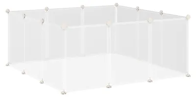 Produktbild von Modulares Laufgitter fš¹r Kleintiere, 12 Elemente, fš¹r Welpen, Schweine, 105 x 105 x 45 cm, wei?