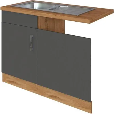 Produktbild von Held Möbel Spülenschrank inkl Spüle Sorrento BxTxH 110 x 60 x 86 cm anthrazit matt zerlegt 478.6280