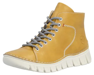 Produktbild von Rieker Damen Stiefelette Profilsohle Ziernaht unifarben 57501, Größe:40 EU, Farbe:Gelb