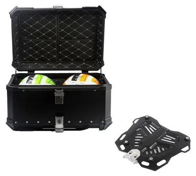 Image de Top-boîte de moto en aluminium, idéale pour transporter des équipements et des bagages