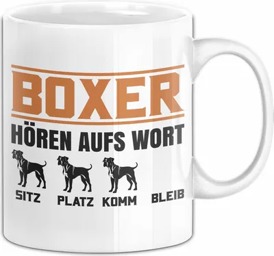Produktbild von Boxer Hören Aufs Wort Tasse Geschenk Boxer Besitzer Mama Becher (Weiß)