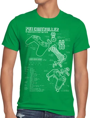 Produktbild von style3 PS1 Controller Blaupause Herren T-Shirt PS gamepad konsole classic gamer
