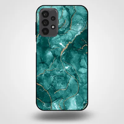 Image de Smartphonica Coque pour Samsung Galaxy A23 5G avec impression marbre - Coque arrière en TPU avec design marbre - Or Vert