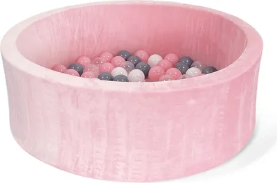 Produktbild von Rosa Bällebad für Kinder - Ø 90 cm - Wände aus weichem Schaumstoff - Waschbarer Bezug - Entwicklungsförderndes Spielzeug ab 1 Jahr - Bälle nicht enthalten [DA00434A]