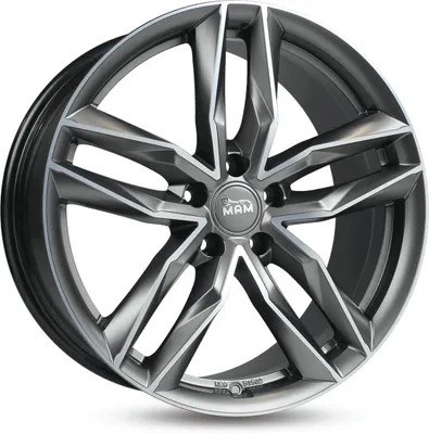 Produktbild von 18 Zoll MAM RS3 5x114,3 ET45 Alufelgen MATT PALLADIUM FRONT POLISH