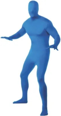 Productafbeelding van Second Skin Kostuum - Jumpsuit Bodysuit - Feestelijke Gelegenheid - Volledige Lichaamsbedekking - Maat L - Blauw