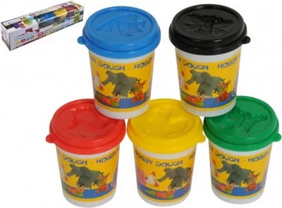 Obrázek produktu pro Modelína/Plastelína v kelímku 5ks mix barev v krabičce 40x8x8cm