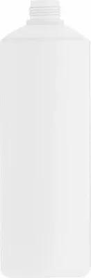 A plain white plastic container for a soap dispenser.