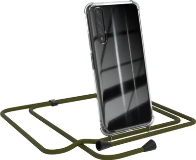 Produktbild von EAZY CASE Handykette kompatibel mit Honor 20, Handyhülle mit Umhängeband, Handykordel, Schutzhülle Clear, Band in Grün