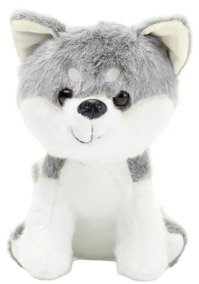 Produktbild von Plüsch Maskottchen Kuscheltier Wolf Weiß Grau 20cm