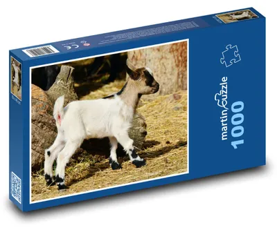 Produktbild von Puzzle 1000 Ziege mit Jungtier auf dem Bauernhof - martinpuzzle