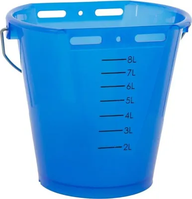 Immagine prodotto di Kerbl Tränkeeimer blau transparent ohne Zubehör, mit Skala 14269