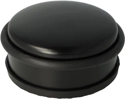 Produktbild von Famanu Türstopper rund, rostfreier Stahl, antirutsch, 10 x 4 cm, 1200 g, schwarz