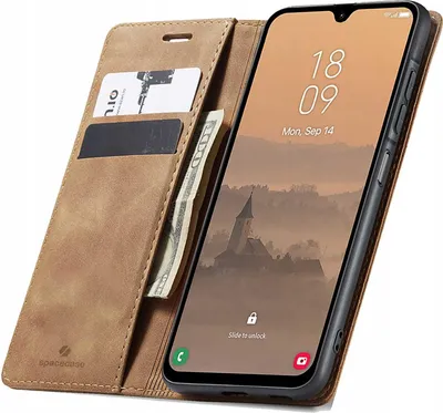 Zdjęcie produktu dla Etui z klapką SPACECASE Wallet do Galaxy A26 Brązowy