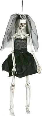 Immagine prodotto di Scheletro sposa Halloween decorazione appesa in bianco e nero 42cm - Taglia unica