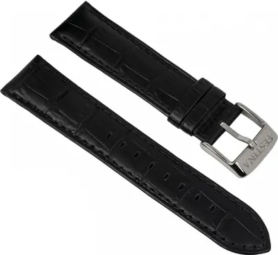 Produktbild von Festina | Uhrenarmband 22mm F16760 Leder Kroko-Prägung, Farbe:schwarz
