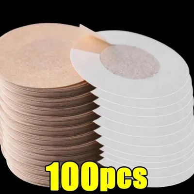 Produktbild von Brustwarzen-Pasties - Selbstklebende Brustwarzenabdeckungen - Rund - 100 Stück - Baumwolle - Einweg - Naturfarbe