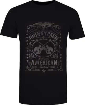 Produktbild von Johnny Cash - "American Rebel" T-Shirt für Herren/Damen Uni RO1926 (XL) (Schwarz)