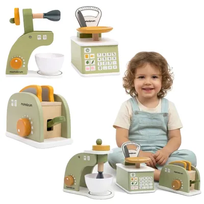 Produktbild von Küchen-Spielzeugset, Holzmaterial, empfohlen für Kinder von 3-6 Jahren, , kompaktes Design, nicht elektrisch