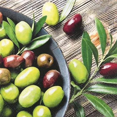 Produktbild von 20 Servietten Pure Olives - Frische Oliven 33x33cm