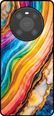 Produktbild von Smartphonica Telefon Fall geeignet für Huawei Mate 40 Pro mit Regenbogen Gold Marmor Print - TPU Backcover Fall Regenbogen Gold Marmor Design